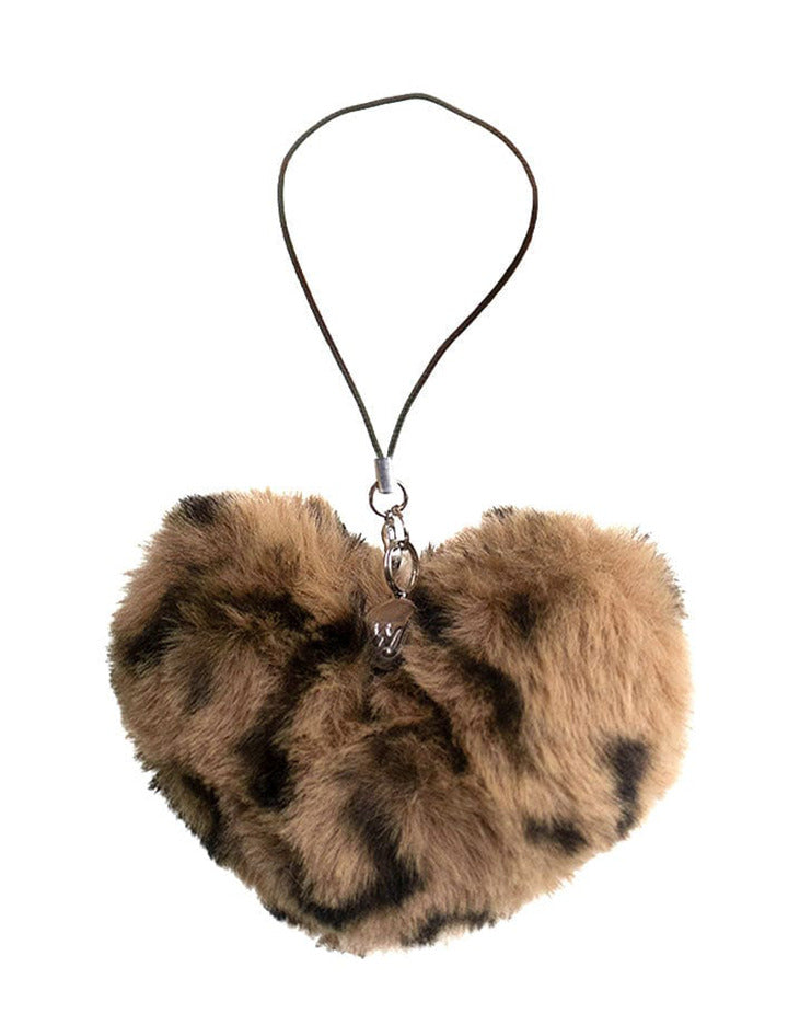 Fuzzy Heart w/ WF Charm | Leopard
