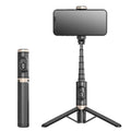 Mobile Phone Bluetooth Selfie Stick with Rotating Fill Light and Hidden Tripod Live Streaming Stand