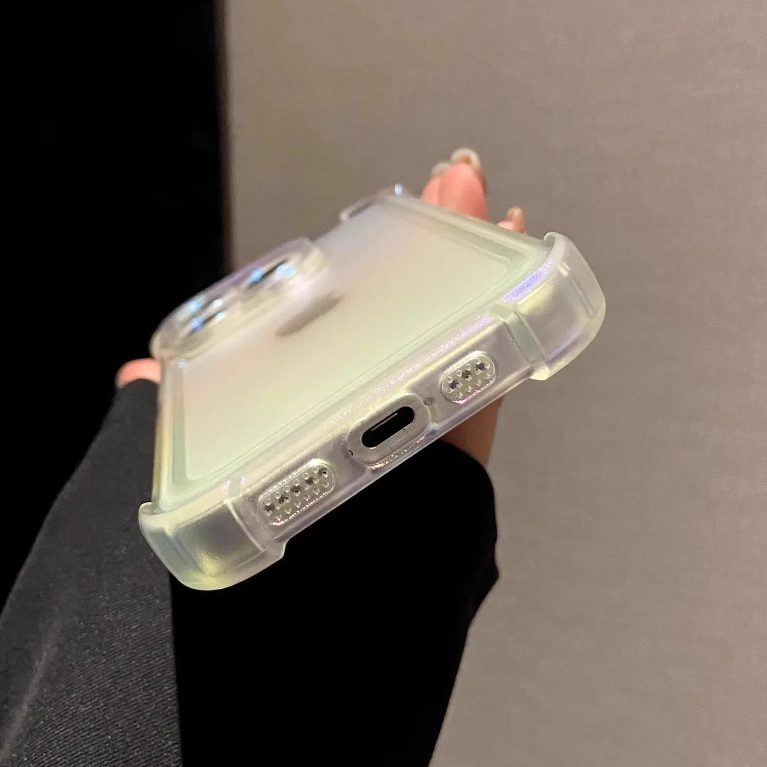 Luxury Laser Rainbow Transparent Matte Phone Case